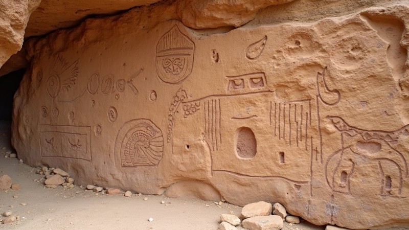 Ancient Native American rock art reveals calendar insights, Concept art for illustrative purpose, tags: indiaanse rotstekeningen oude - Monok